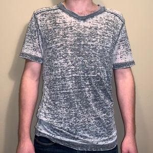Gray Buckle Black V-Neck T-Shirt